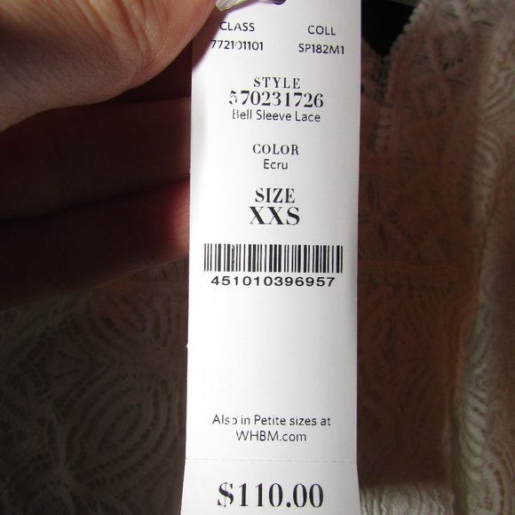 WHBM Bell-Sleeve Lace Peasant Blouse - Picture 8 of 11